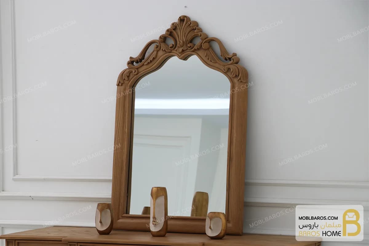 میز کنسول چوبی مدل ایلانا با آینه — تصویر ۳