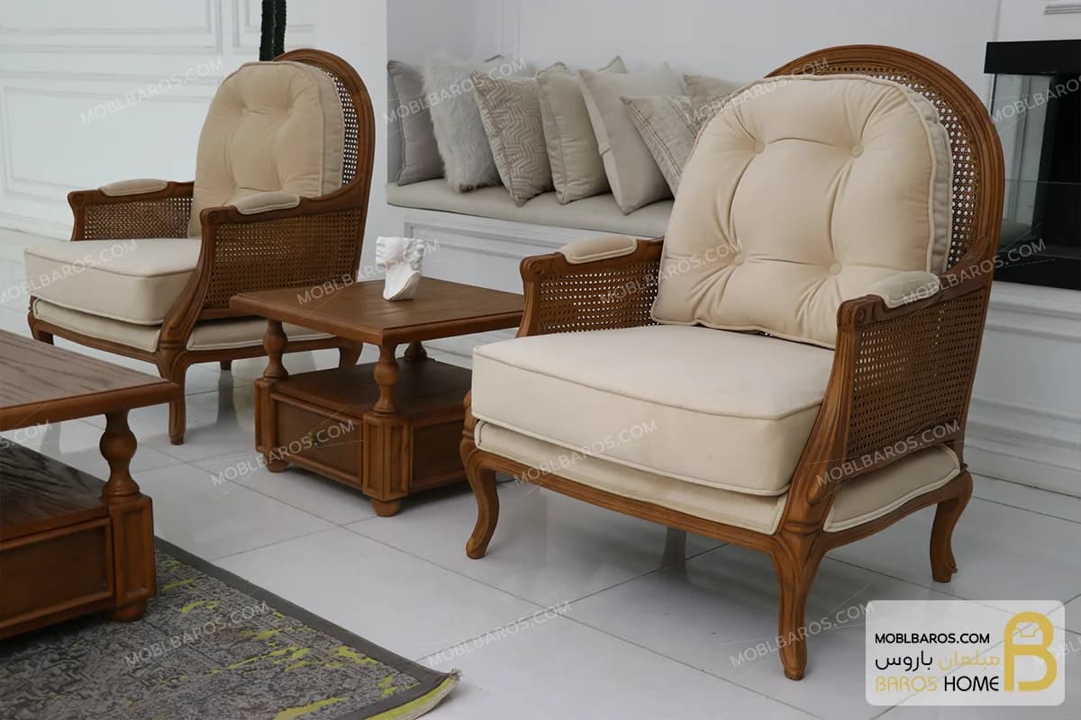 ست مبلمان کلاسیک ترکیبی مدل راشل پلاس و چستر کد ۴ — تصویر ۷