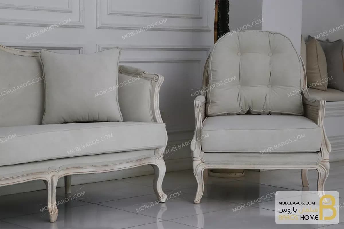 ست مبلمان چوبی کلاسیک مدل راشل با تک روما کد ۳ — تصویر ۶