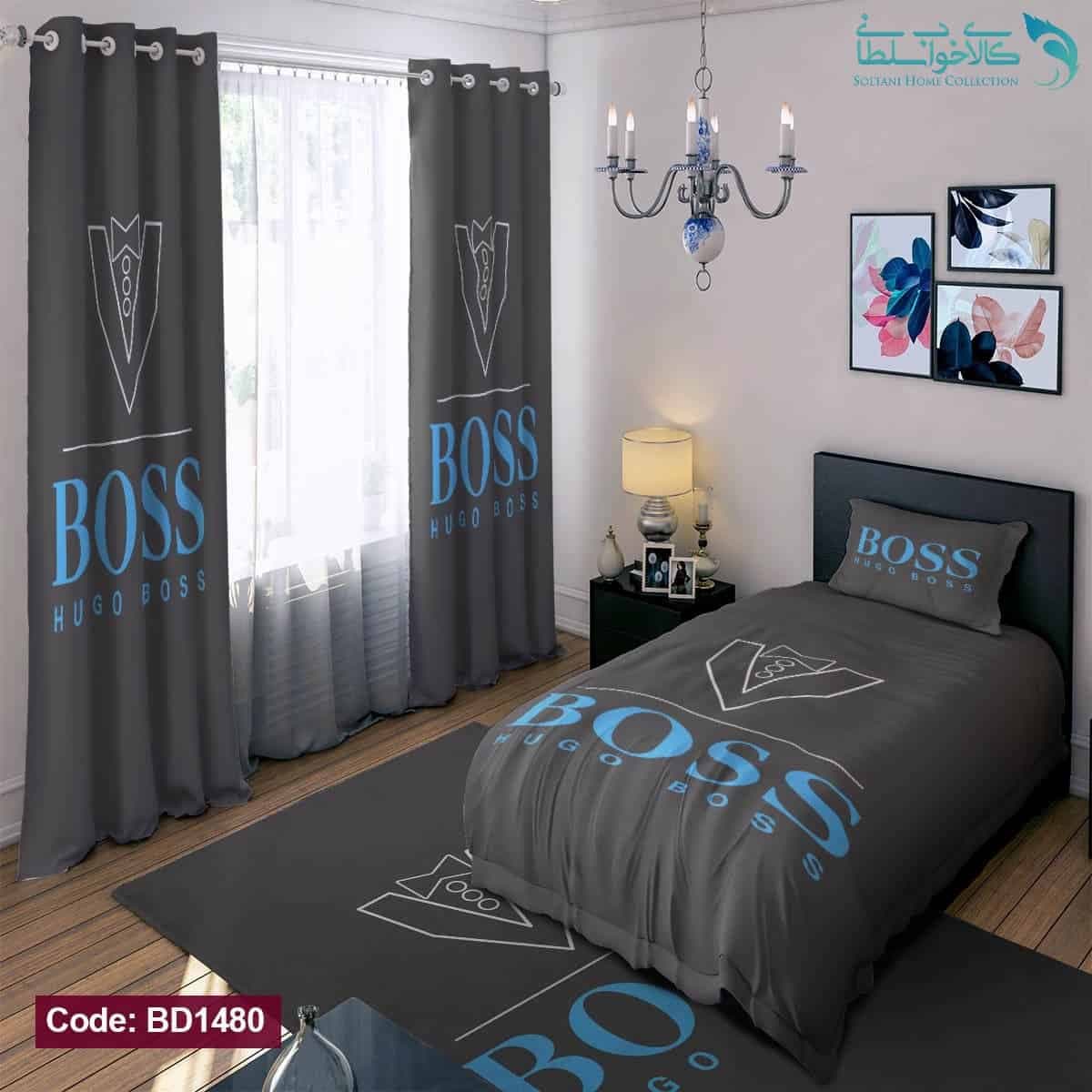 روتختی طرح Hugo Boss یکنفره کد BD1480