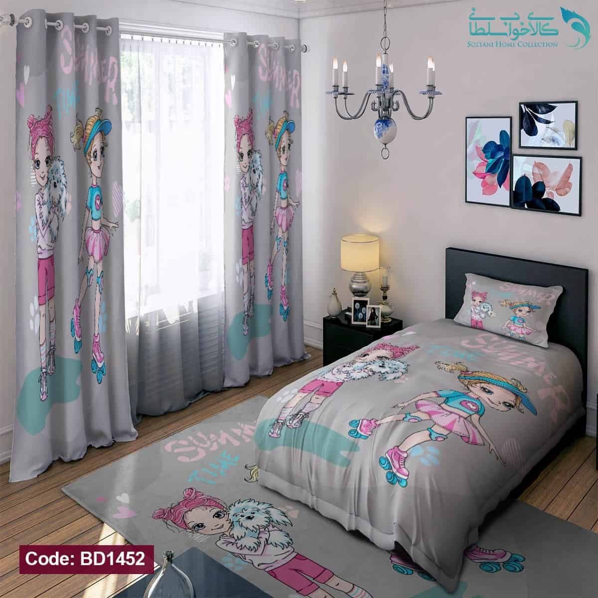 روتختی طرح دو دختر یکنفره کد BD1452