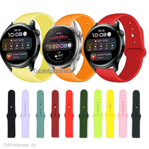 بند سیلیکونی هواوی واچ 3 – Huawei Watch 3 Pro مدل دکمه‌ای
