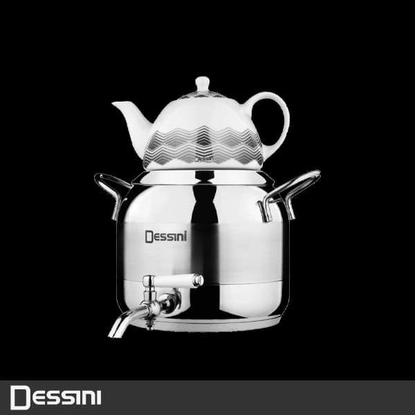 ست کتری قوری دسینی مدل النا دسته استیل