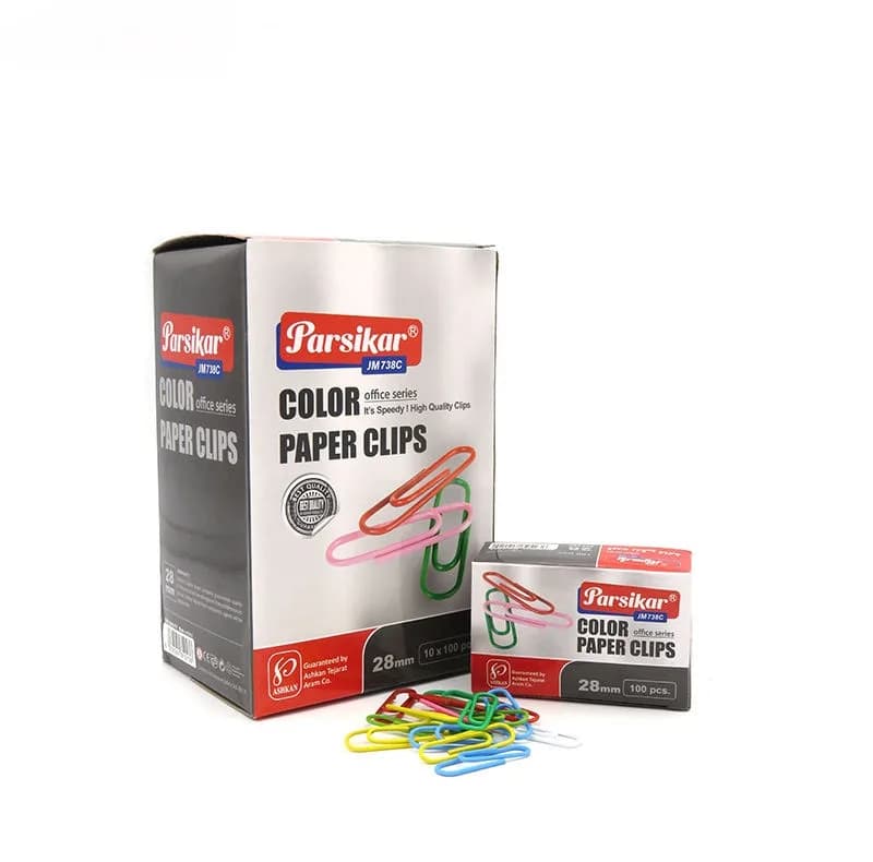 گیره کاغذ پارسیکار مدل JM738 بسته 1000 عددی