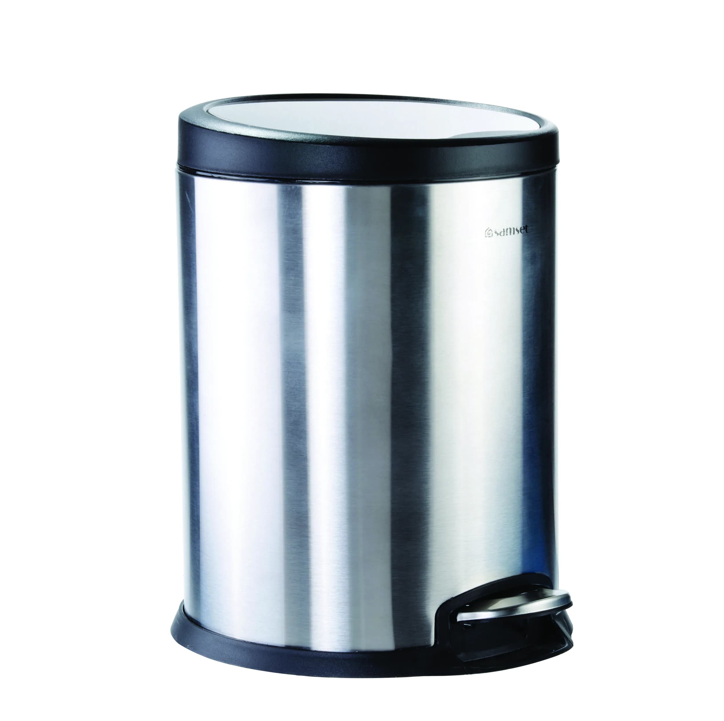 سطل زباله پدالی سام ست مدل V طرح استوانه ای کد 45136 ظرفیت 12 لیتری — تصویر ۲