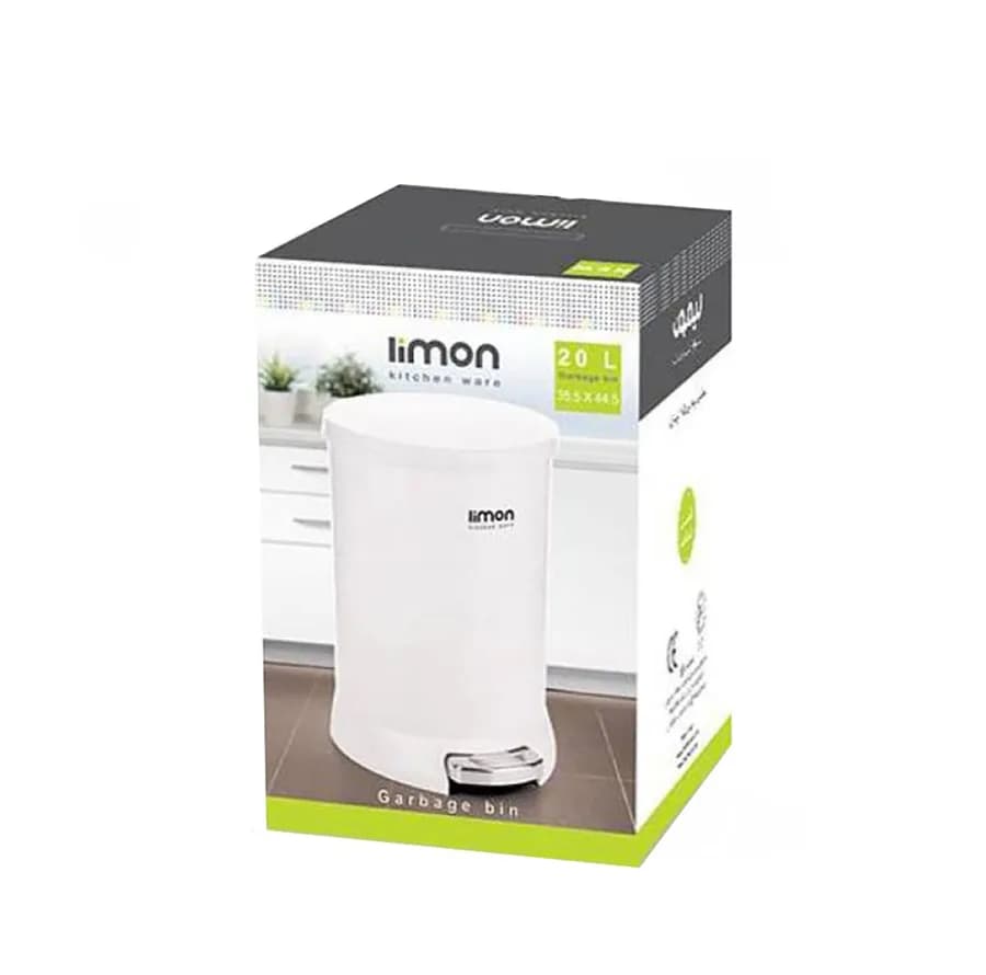 سطل زباله پدالی لیمون مدل گرد کد DH1166 — تصویر ۳