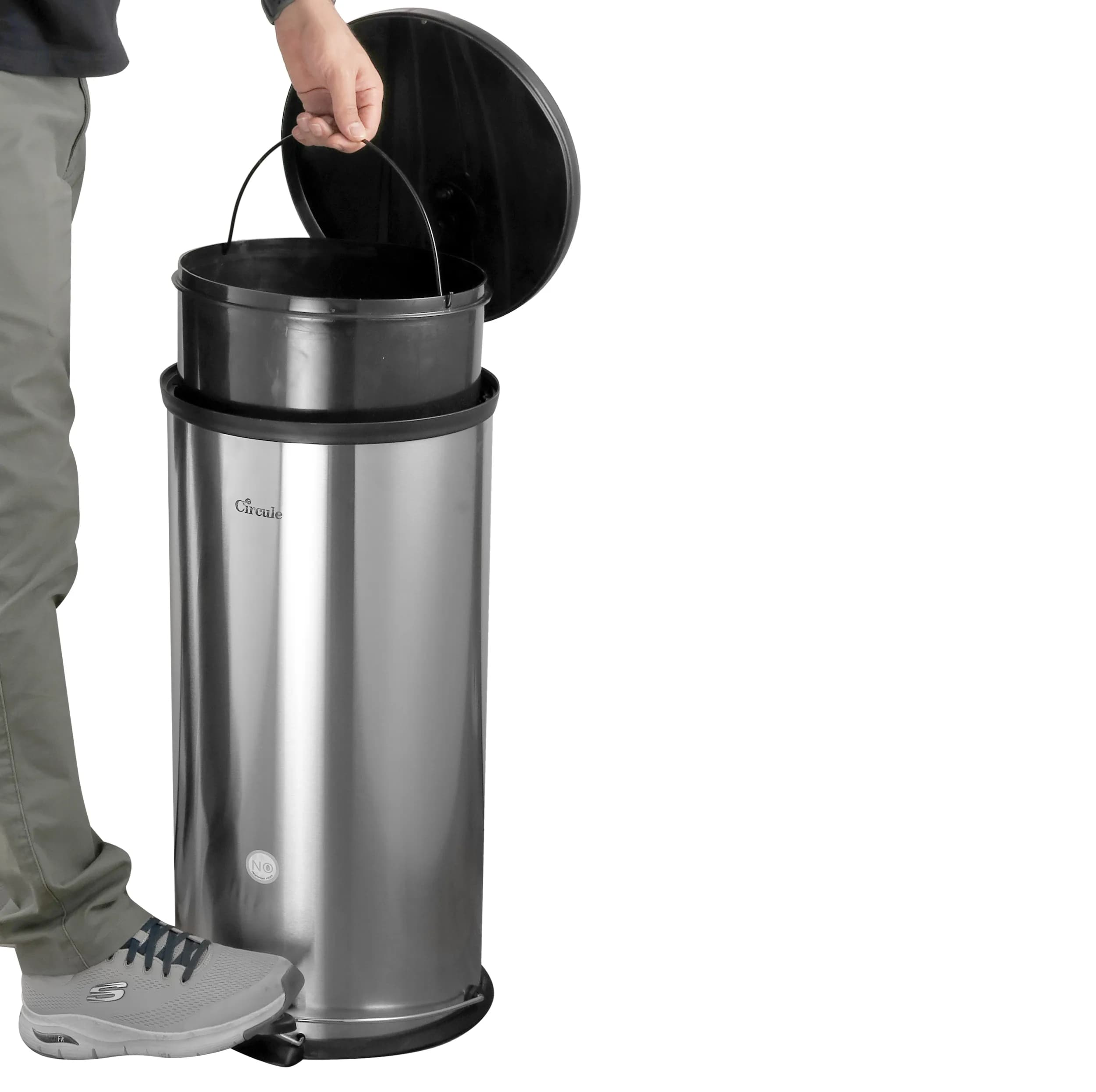 سطل زباله پدالی سیرکل مدل PLASS گنجایش 30 لیتر — تصویر ۲