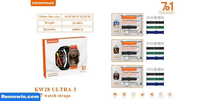 ساعت هوشمند مدل KW28 Ultra3 هفت بند — تصویر ۳