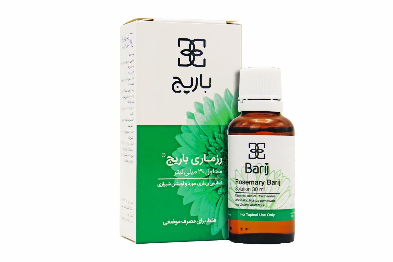 محلول تقویت مو و ابرو رزماری باریج اسانس 30 میل