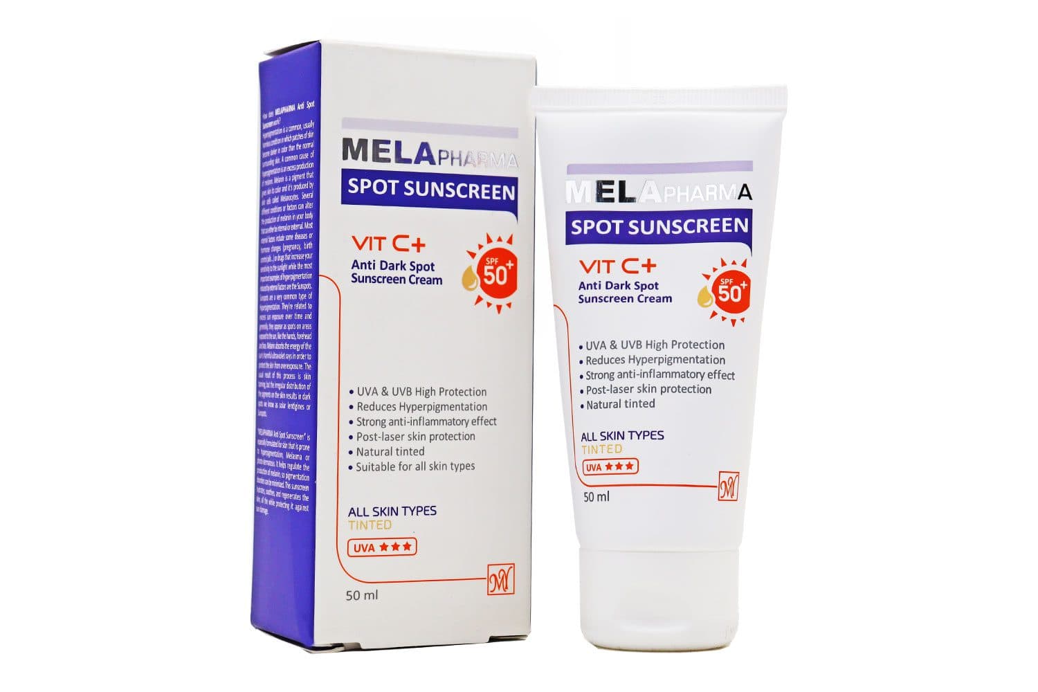 کرم ضد آفتاب ضد لک SPF50 ملافارما مای فارما 50 میلی لیتر