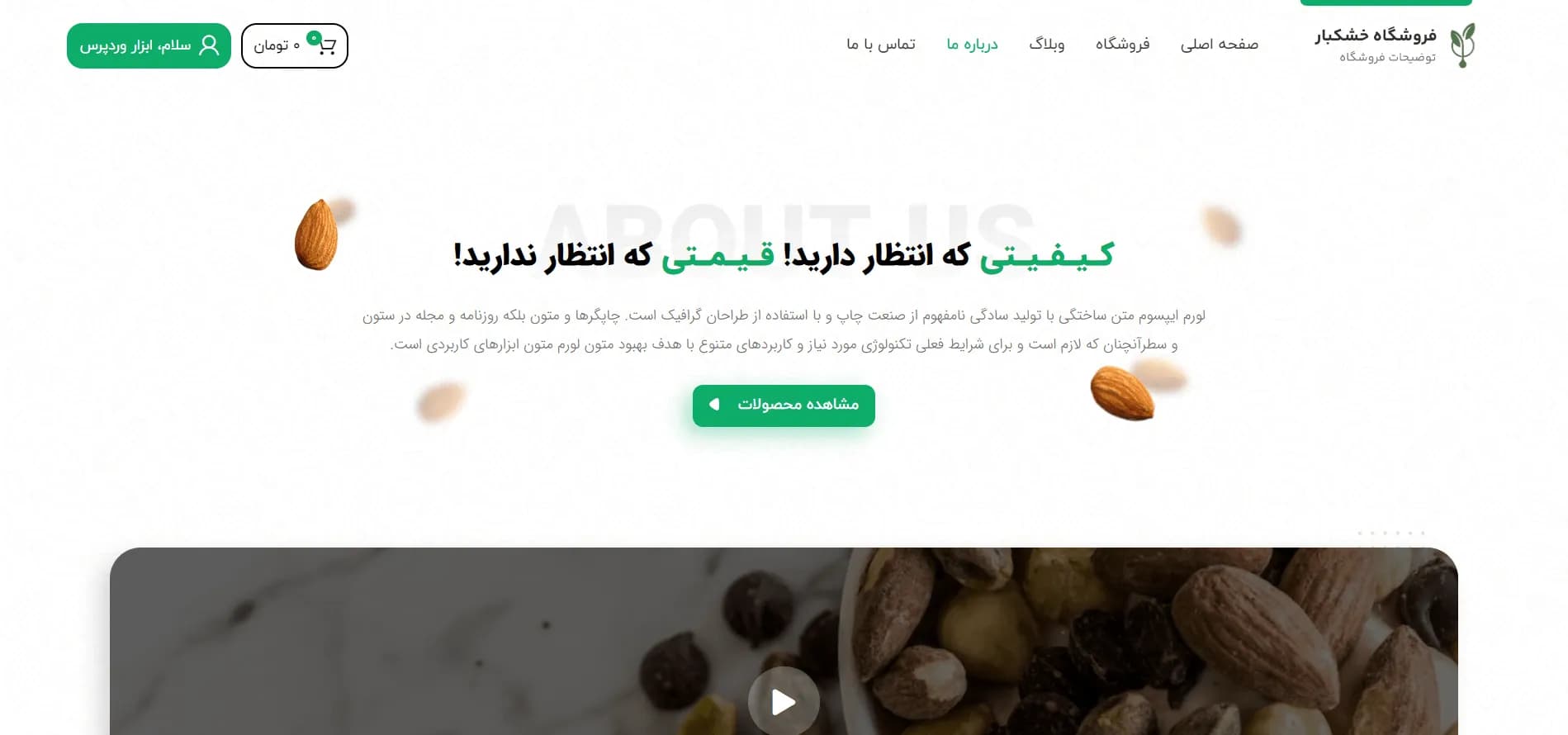طراحی سایت آجیل و خشکبار — تصویر ۴