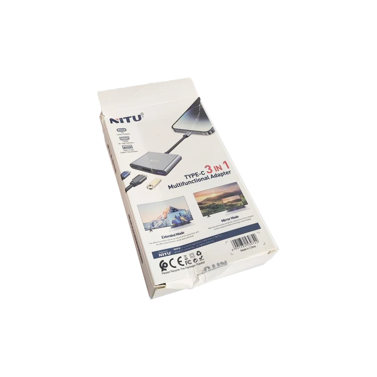 هاب و تبدیل Type-C به HDMI مدل NITU NN36 ، سه پورت مخصوص موبایل و تبلت و لپ تاپ – خاکستری – پک ضعیف (گارانتی شش ماه تعویض نیکان همراه) — تصویر ۳