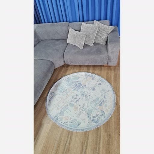 فرشینه | فرش چاپی برند حسن نیا مخمل بیضی مدرن 100 در 300 کد q134 (پس کرایه) — تصویر ۶