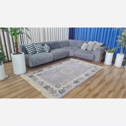 فرشینه | فرش چاپی برند حسن نیا چاپی هازان ترک طرح طوسی سنتی h224 (پس کرایه) — تصویر ۳