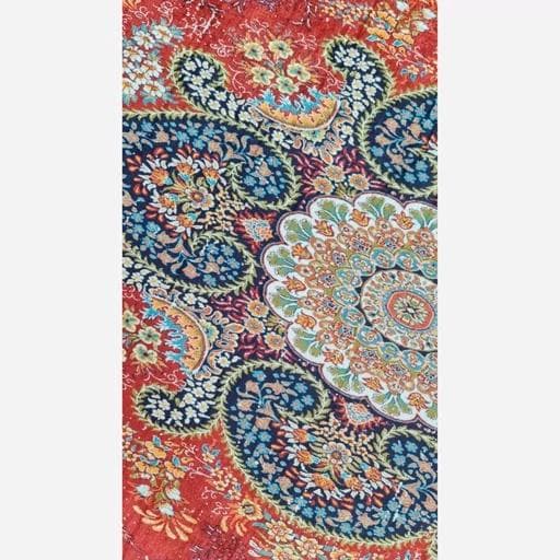 فرشینه | فرش چاپی برند حسن نیا چاپی مخمل شنل طرح سنتی وینتیج h236 (پس کرایه) — تصویر ۳