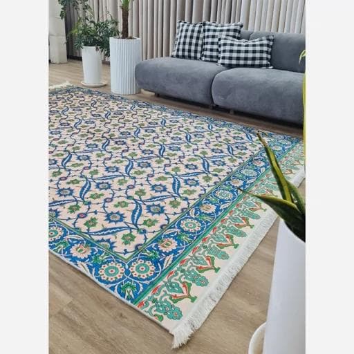 فرشینه | فرش چاپی برند حسن نیا چاپی مخمل طرح افشان 054 (پس کرایه) — تصویر ۷