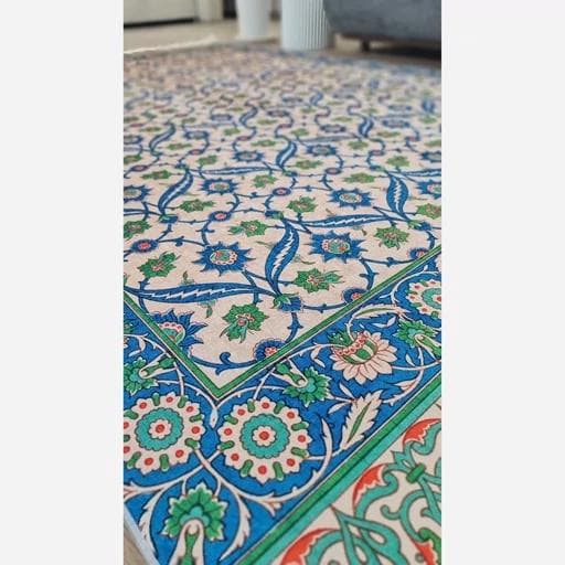 فرشینه | فرش چاپی برند حسن نیا چاپی مخمل طرح افشان 054 (پس کرایه) — تصویر ۴