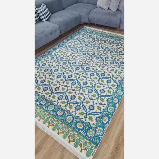 فرشینه | فرش چاپی برند حسن نیا چاپی مخمل طرح افشان 054 (پس کرایه) — تصویر ۸