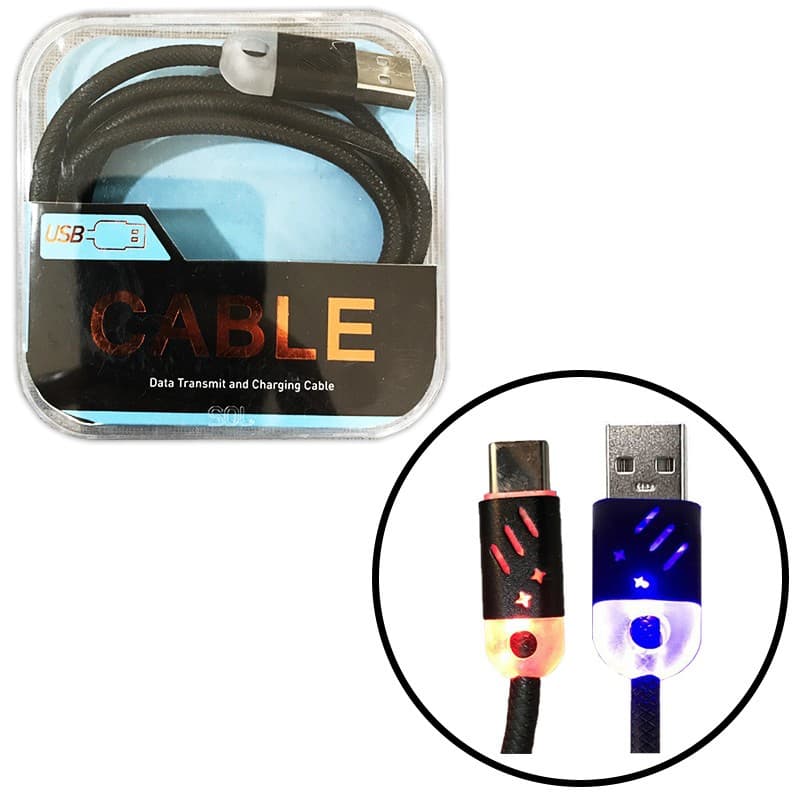 کابل شارژ و دیتا Type C رقص نور1 متری Cable — تصویر ۲