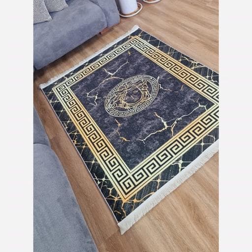 فرشینه | فرش چاپی برند حسن نیا مدرن هازان ترک طرح ورساچه h481 (پس کرایه) — تصویر ۶