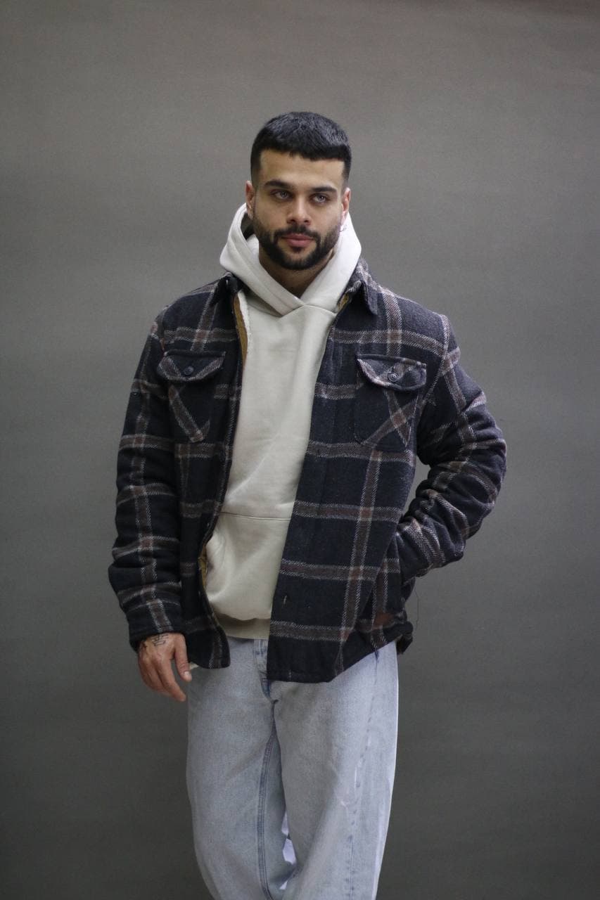NEW YORK JASCHنيويورک جکت پشمي مشکی قهوه ای