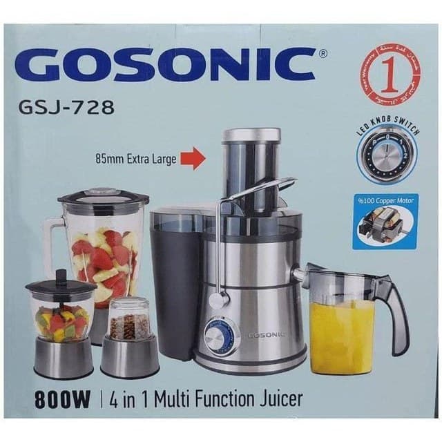آبمیوه گیری ۴ کاره برند گوسونیک مدل ۷۲۸ Gosonic GSJ-728 — تصویر ۲