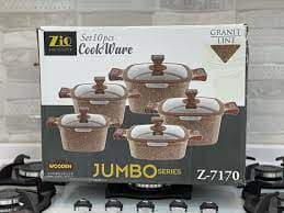 سرویس قابلمه ۱۰ پارچه مربعی زیو مدل جامبو 7170 / zio z-7170 — تصویر ۴