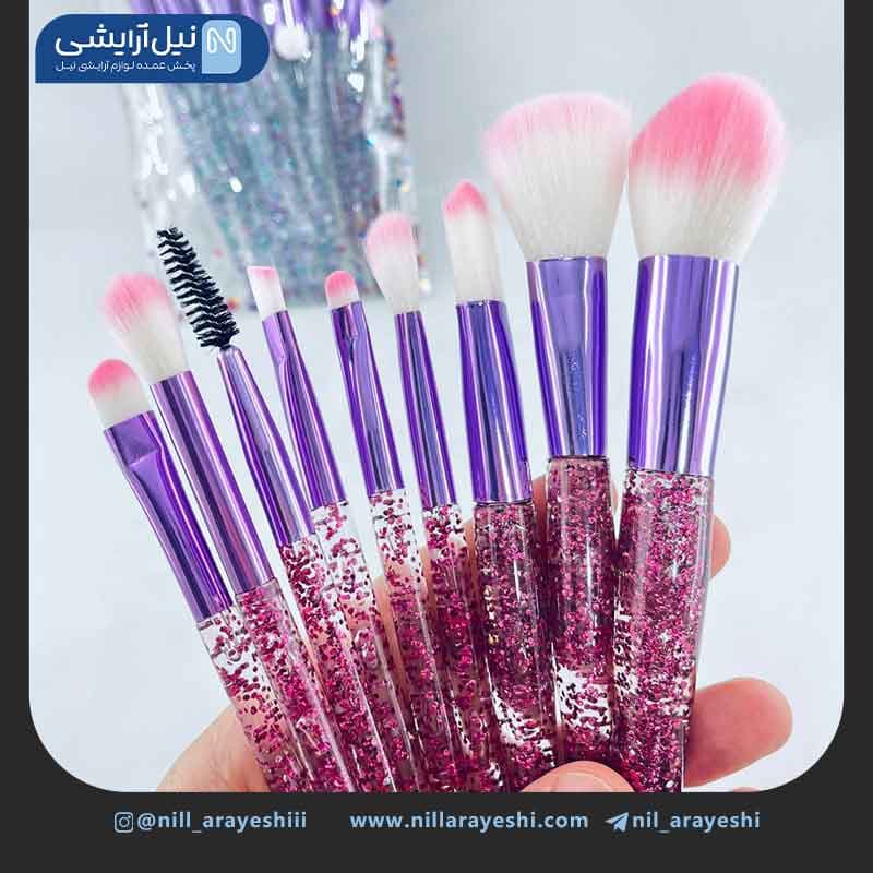 ست براش ده تکه دسته اکلیلی کیف دار — تصویر ۳