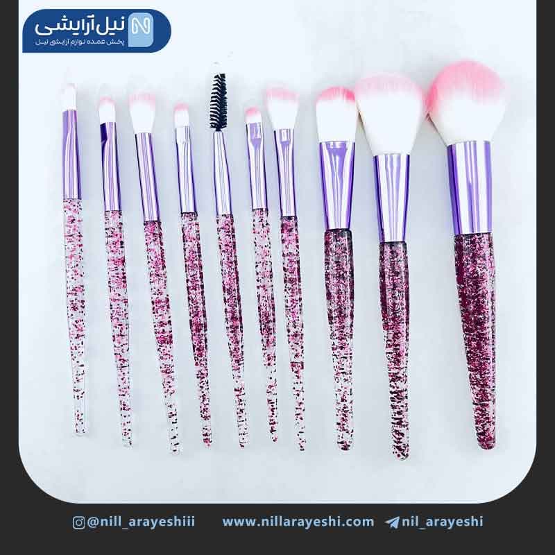 ست براش ده تکه دسته اکلیلی کیف دار — تصویر ۲