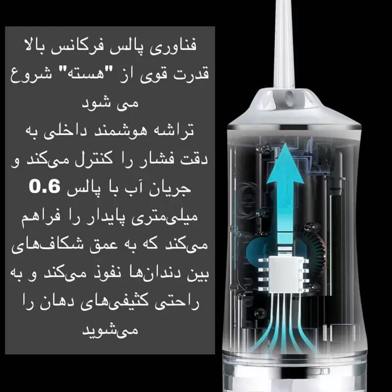 دستگاه شست و شوی دهان و دندان (واتر جت) مدل A8 کد F521 — تصویر ۳