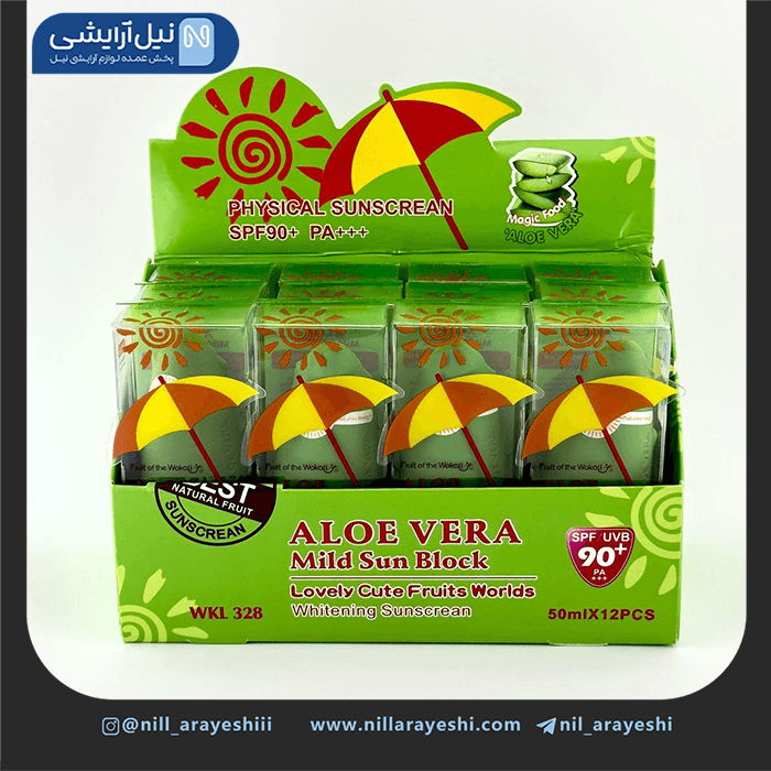 کرم ضد آفتاب فیزیکال بی رنگ آلوئه ورا وکالی spf90 کد wkl328 — تصویر ۳