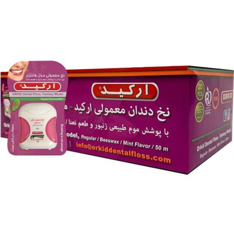 نخ دندان فانتزی ارکید با موم زنبور و طعم نعنا حجم 50 متر
