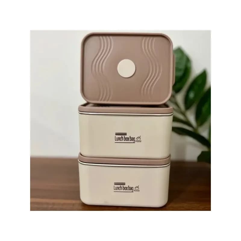 لانچ باکس ظرف غذای 3 تیکه مربعی با کیف عایق کد L298 — تصویر ۲