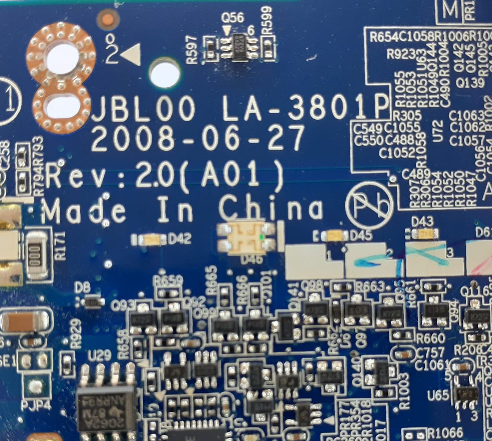 مادربرد لپ تاپ دل Latitude E6400 (La-3805p) DUAL CORE بدون گرافیک — تصویر ۳