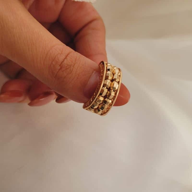 انگشتر زنانه طلایی ژوپینگ آلبرنادو دو رج — تصویر ۳