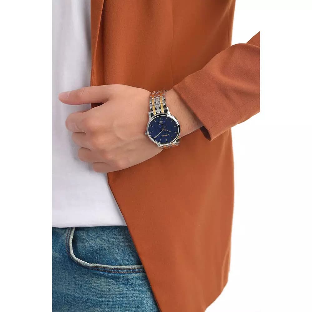 ساعت مچی مردانه سیتیزن BE9174-55L – کلاسیک، سرمهای، طلایی — تصویر ۵