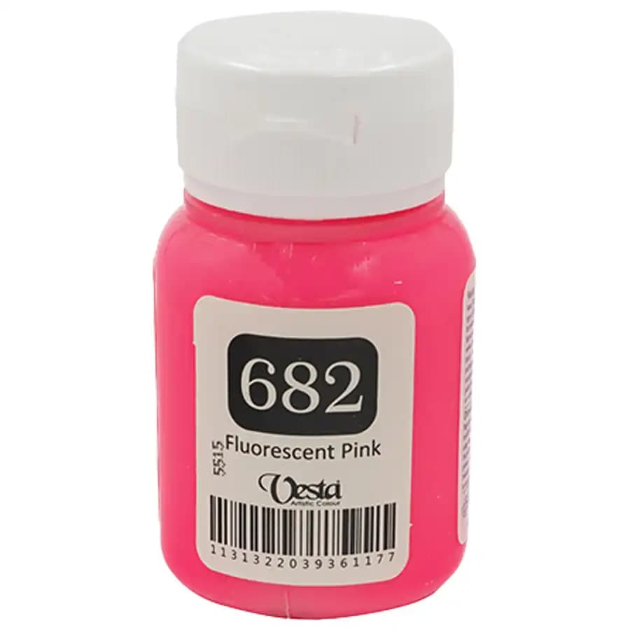 رنگ پارچه وستا رنگ Fluorscent Pink کد 682 حجم 60 میلی لیتر