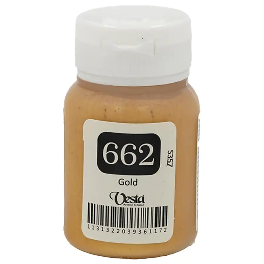 رنگ پارچه وستا رنگ Gold کد 662 حجم 60 میلی لیتر