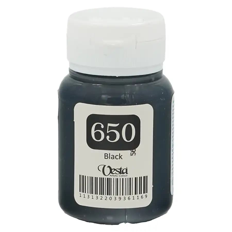 رنگ پارچه وستا رنگ Black کد 650حجم 60 میلی لیتر