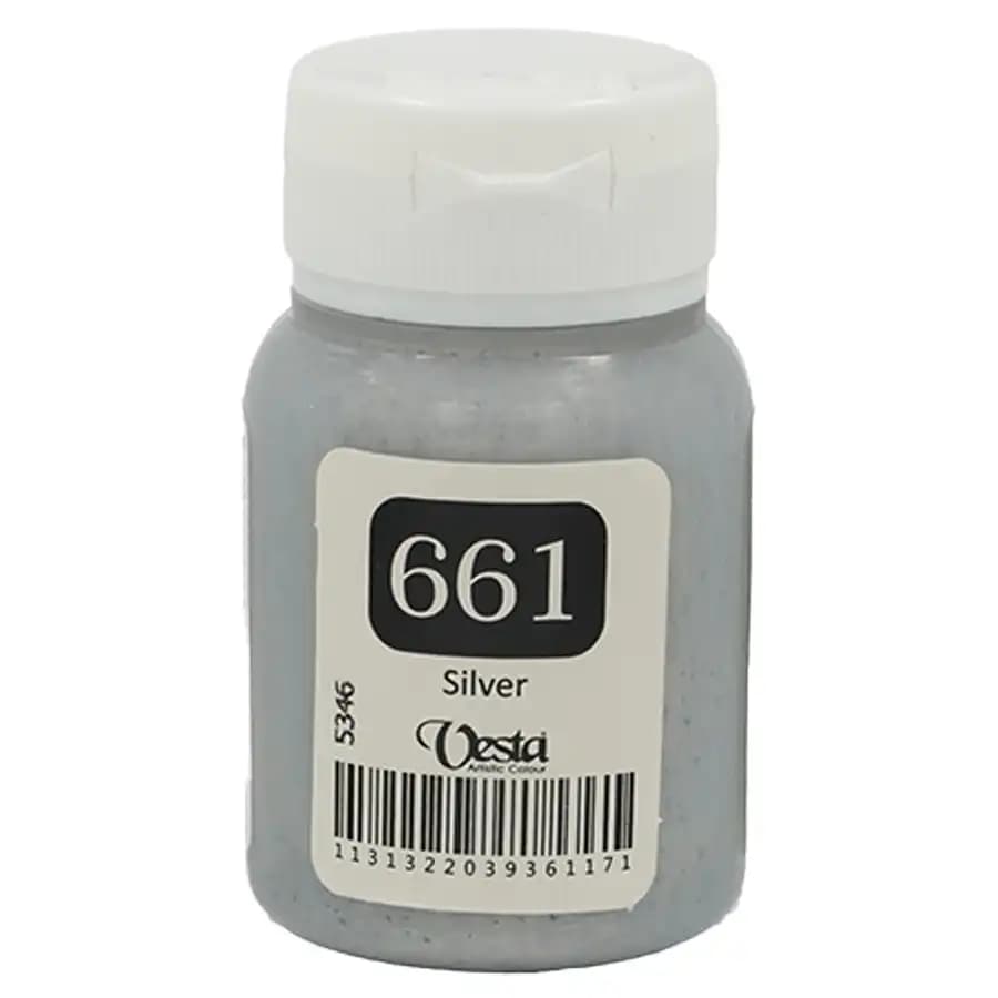 رنگ پارچه وستا رنگ Silver کد 661 حجم 60 میلی لیتر