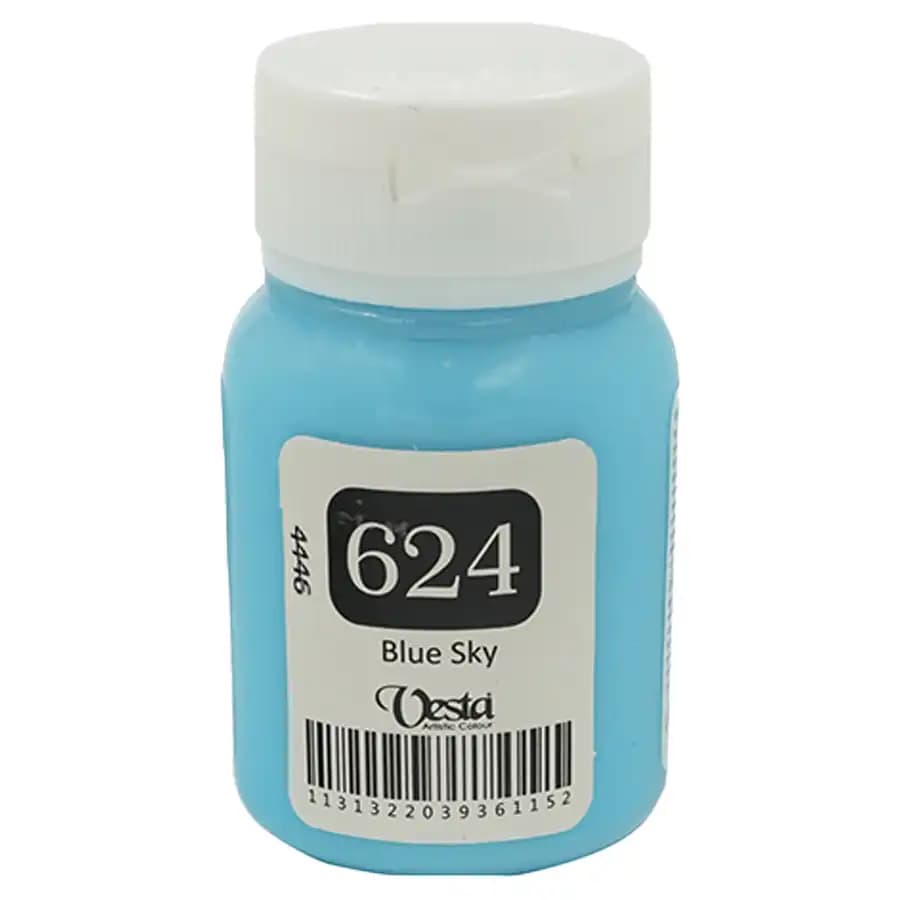 رنگ پارچه وستا رنگ Sky Blue کد 624 حجم 60 میلی لیتر