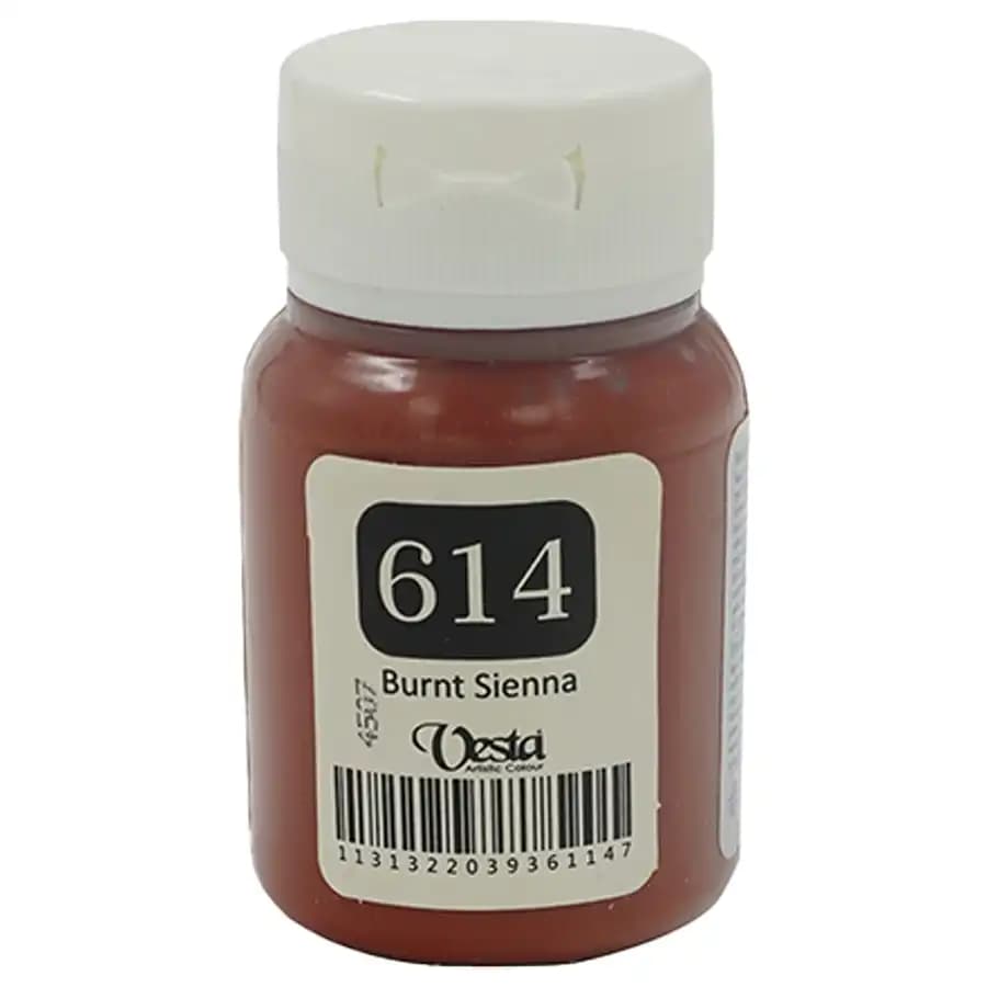 رنگ پارچه وستا رنگ Burnt Sienna کد 614 حجم 60میلی لیتر