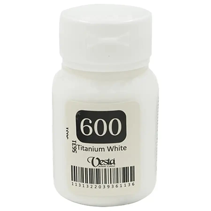 رنگ پارچه وستا رنگ Titanium White کد 600حجم 60 میلی لیتر