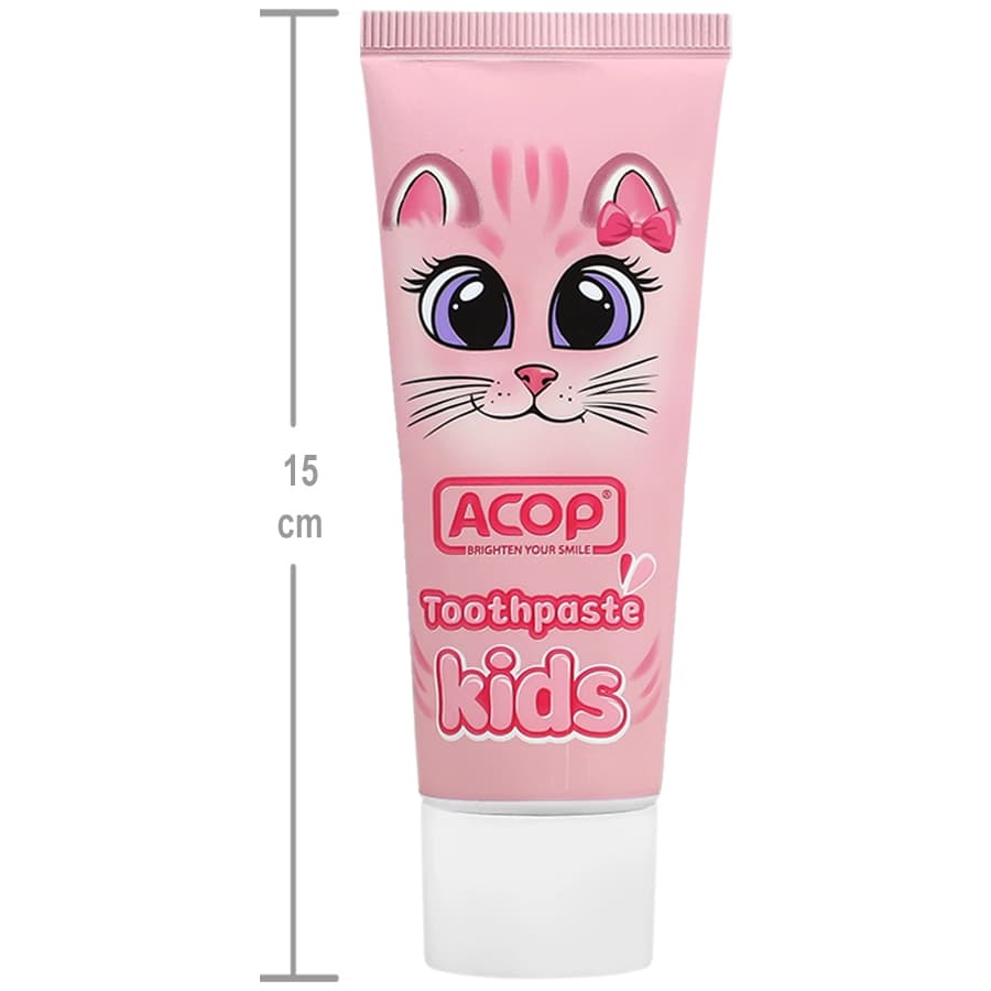 خمیر دندان کودک آکوپ (صورتی/دخترانه) وزن 60 گرم — تصویر ۳