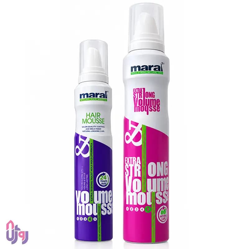 اسپری حالت دهنده مو مارال Maral مدل موس حجم‌دهنده Volume Mousse با قدرت نگهدارندگی 5 فوق قوی Extra Strong حجم 200 میل — تصویر ۸