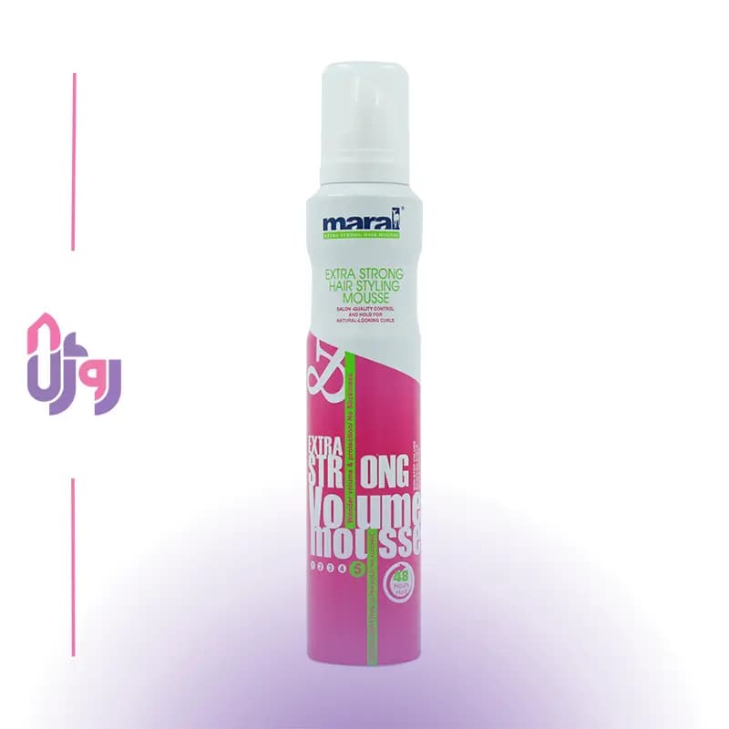 اسپری حالت دهنده مو مارال Maral مدل موس حجمدهنده Volume Mousse با قدرت نگهدارندگی 5 فوق قوی Extra Strong حجم 200 میل