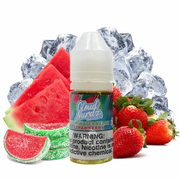سالت هندوانه توت فرنگی یخ کلود نوردز | CLUOD NURDZ Sour Watermelon Strawberry Iced