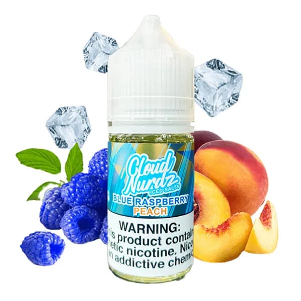 سالت هلو تمشک یخ کلود نوردز | CLUOD NURDZ Peach Blue Raspberry Iced — تصویر ۲