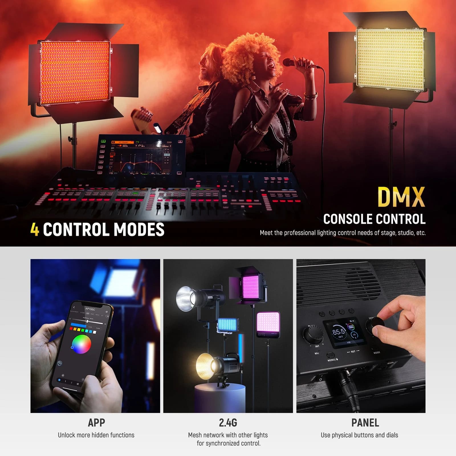 کیت پنل نور LED حرفه‌ای RGB نیور مدل NEEWER AP150C — تصویر ۵