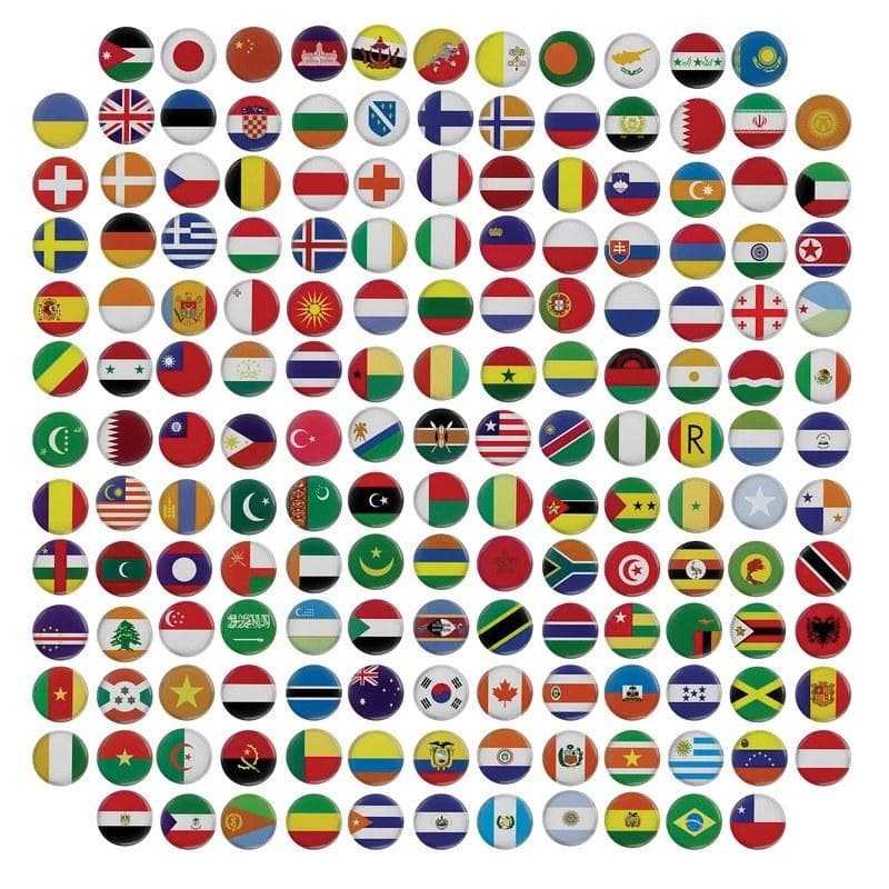 پیکسل سوزنی مدل پرچم کشورهای جهان پک 165 عددی کد 111
